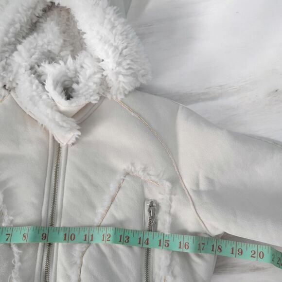 Bebe Y2k Faux Shierling Suede Short Jacket XS Peggy Lane Cabin Gorthcore Style - Picture 5 of 15